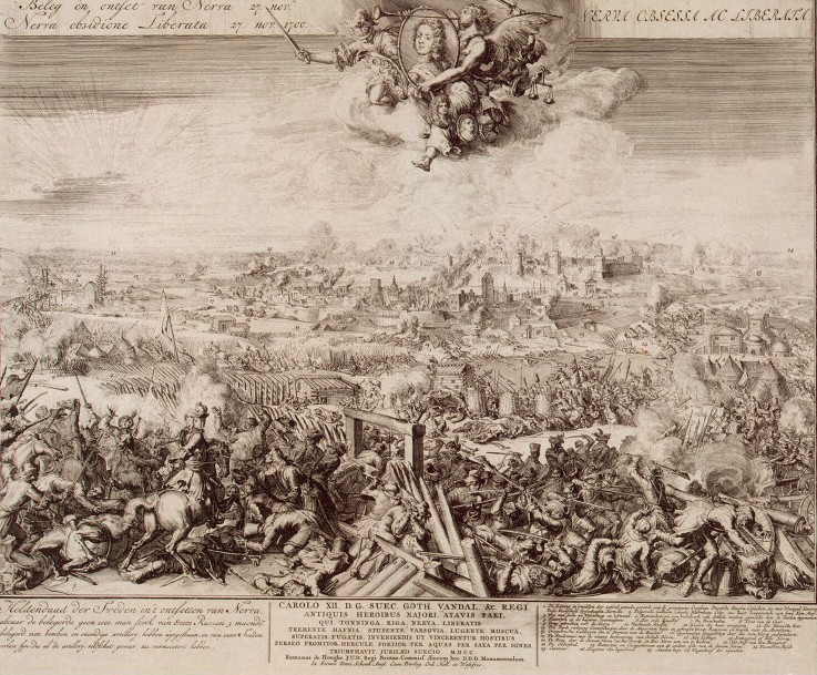 The Battle of Narva on 19 November 1700 à Romeyn de Hooghe