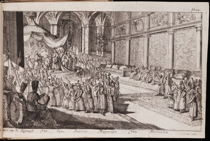A scene at the royal court of Tsar Alexis Mikhailovich à Romeyn de Hooghe