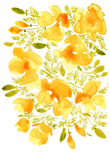 Watercolor California poppies quad 3