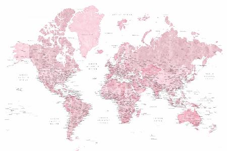 etailed world map with cities, Melit