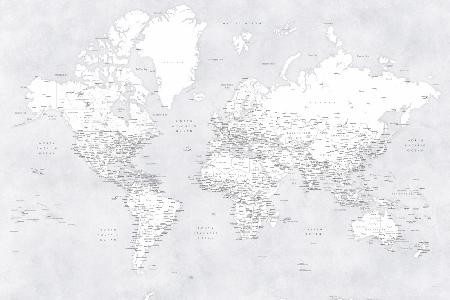 Detailed world map with cities, Siv