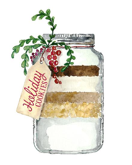 Holiday cookies in a jar