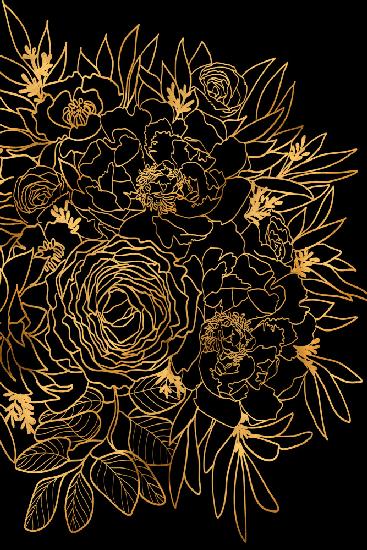 Nanette bouquet in gold and black