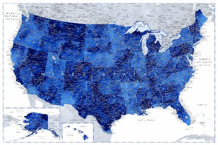 Highly detailed map of the United States, Gulzar