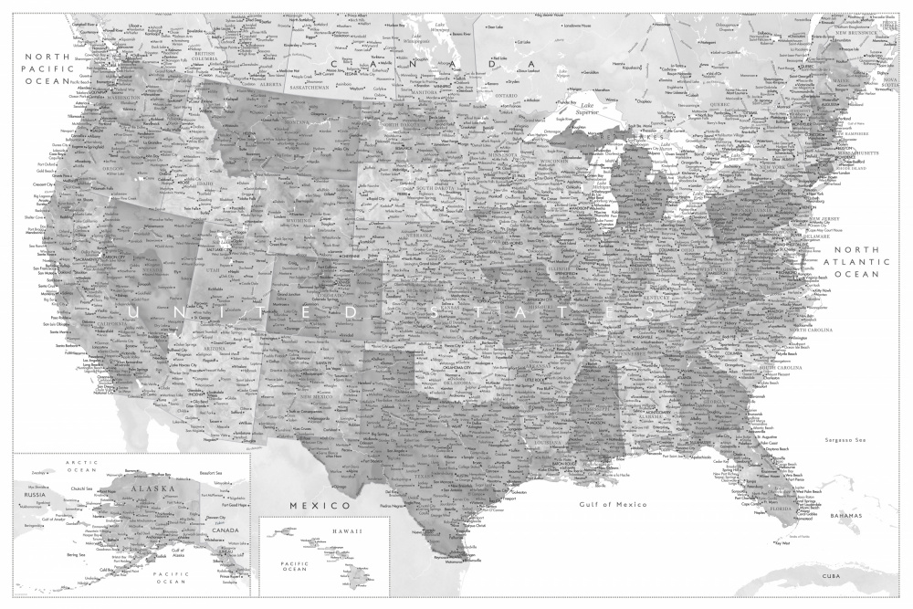 Highly detailed map of the United States Jimmy à Rosana Laiz Blursbyai