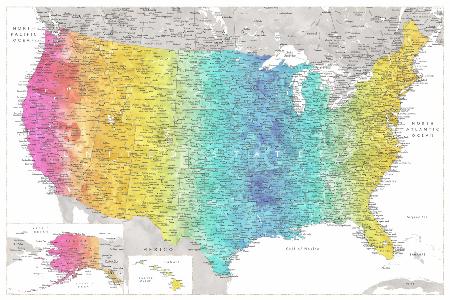Highly detailed map of the United States, Jude