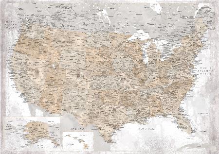 Highly detailed map of the United States, Kacia