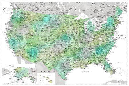 Highly detailed map of the United States, Oriole