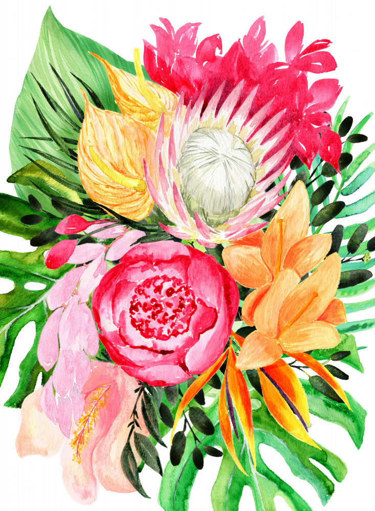 Celia tropical bouquet à Rosana Laiz Blursbyai