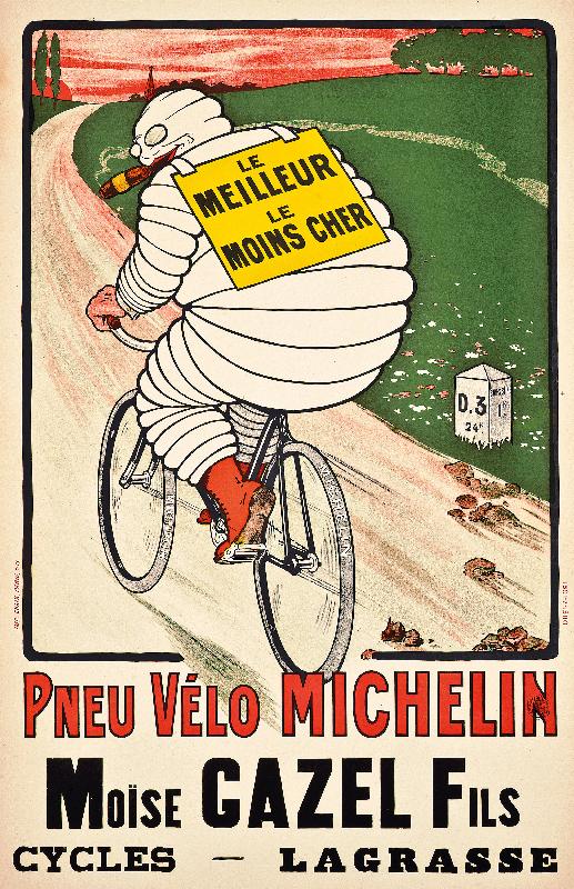 Werbeplakat für Reifen von Michelin. à Marius Rossillon