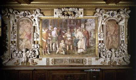 The Unification of the State, detail of decorative scheme in the Gallery of Francis I à Rosso Fiorentino