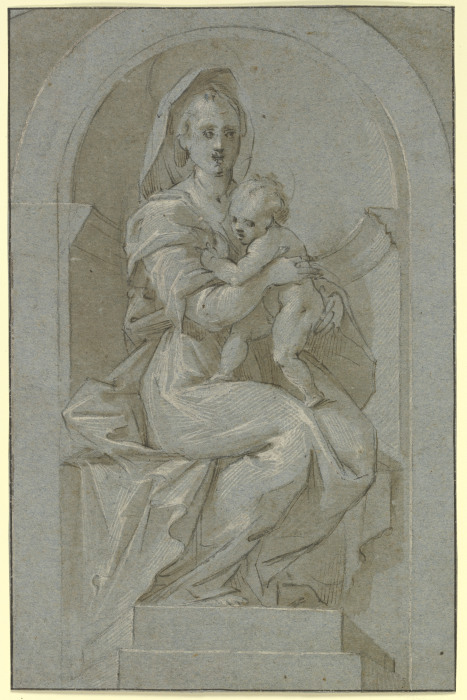 Madonna mit Kind in einer Nische sitzend à Rosso Fiorentino
