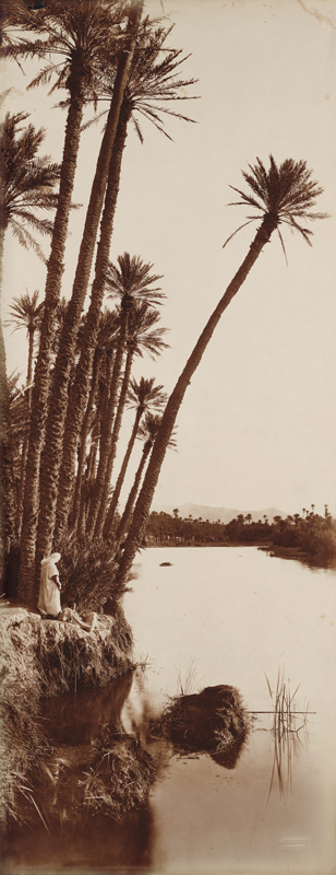 Arabs on the riverbank à Rudolf Franz Lehnert