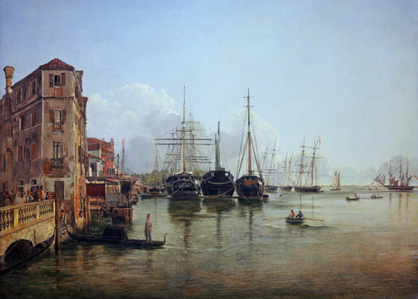 View of The Strada Nuova, Venice à Rudolf von Alt