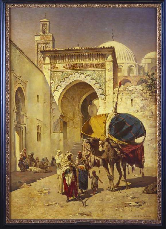 Eine arabische Straßenszene. à Rudolf Gustav Müller Wiesbaden