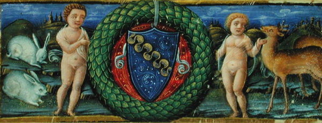 The Coat of Arms of the Marcello Family (vellum) à Russi Francesco di Giovanni de