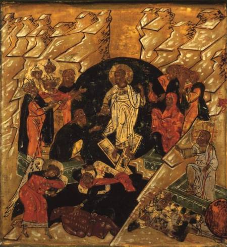 Anastasis (Christ's Descent into Hell), Russian icon à École russe