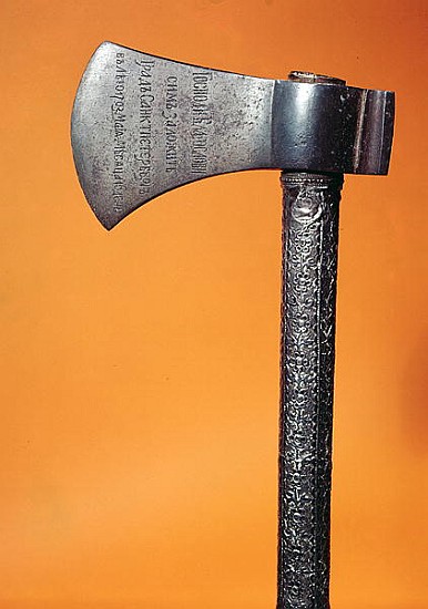 Axe with which Peter the Great (1672-1725) laid the first stone during the foundation of St. Petersb à École russe