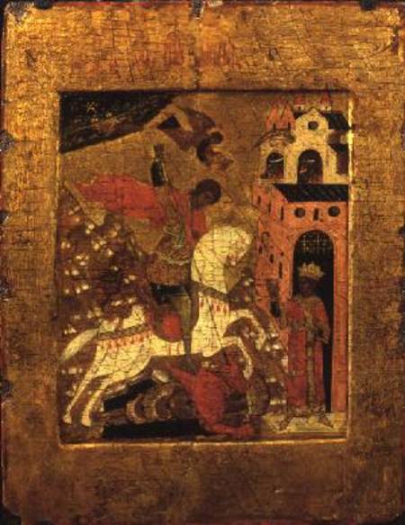 St. George and the Dragon, icon à École russe