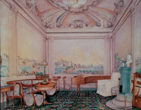 Interior of the reception room in a manor house à École russe