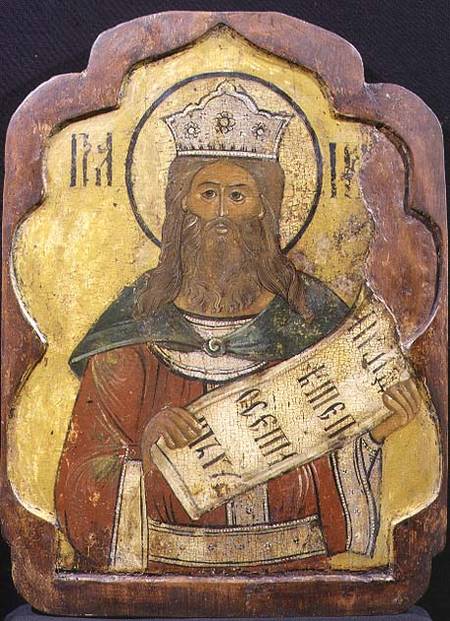 King David, icon, Ukrainian à École russe