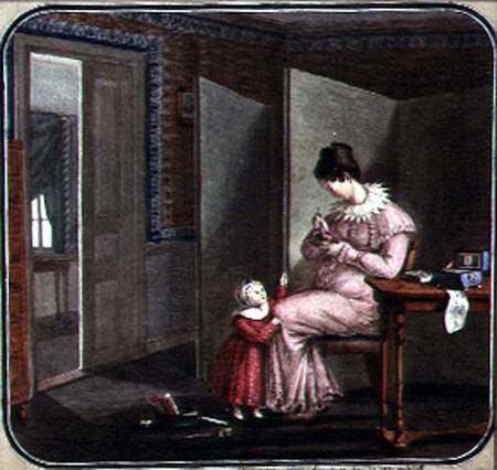 Mother and Child in an Interior à École russe