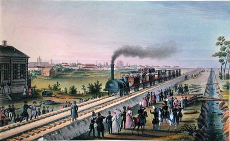 Opening of the First Railway Line from St. Petersburg to Pavlovsk à École russe