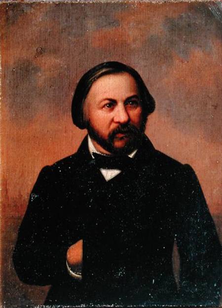 Portrait of Mikhail Ivanovich Glinka (1804-57) à École russe