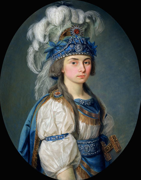 The actress and singer Praskovya Zhemchugova (1768-1803) as Eliane in Andre Gretry''s opera ''Les ma à École russe