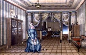 A Spinster in a Neo-Classical Sitting Room Interior