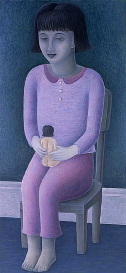 Girl and Doll, 2003 (oil on canvas)  à Ruth  Addinall