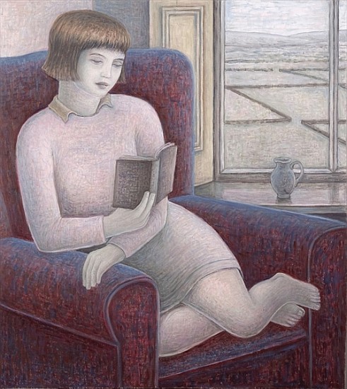 Girl Reading in Armchair, 2009 (oil on canvas)  à Ruth  Addinall