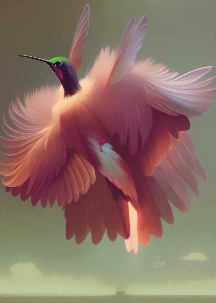 Humming Bird with Pink Wings à Ruth Day