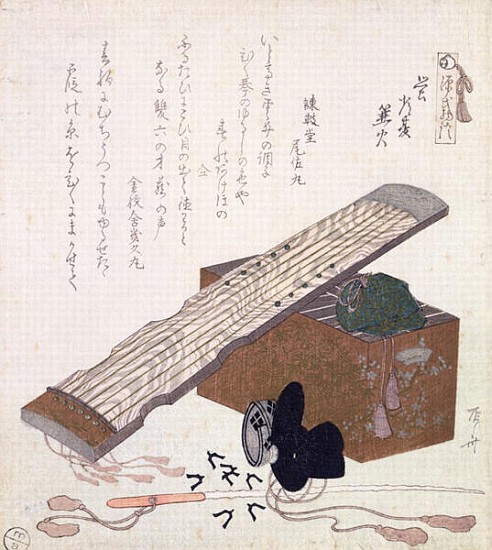 Still Life with a Koto, c.1810 à Ryuryukyo Shinsai