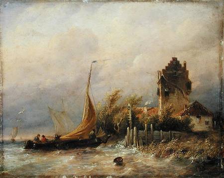 The Homecoming of the Fishing Boat à Salomon Leonardus Verveer