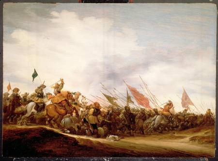 A Battle Scene à Salomon van Ruisdael ou Ruysdael