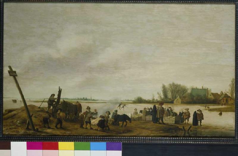 Paysage d'hiver à l'eau à Salomon van Ruysdael