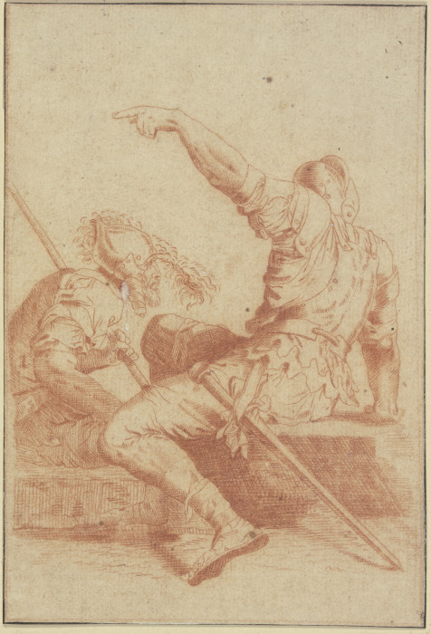 Two sitting soldiers à Salvator Rosa