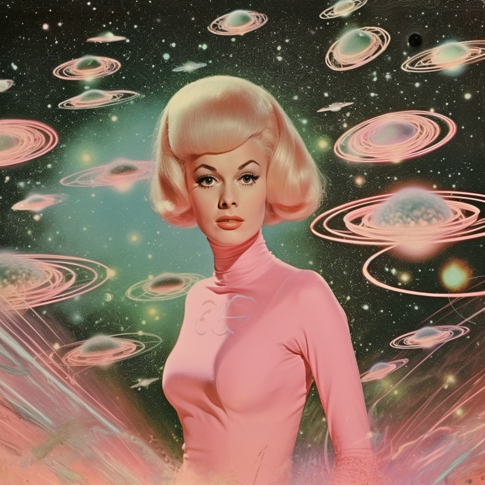 Atomic Age Space Babe Collage Art à Samantha Hearn