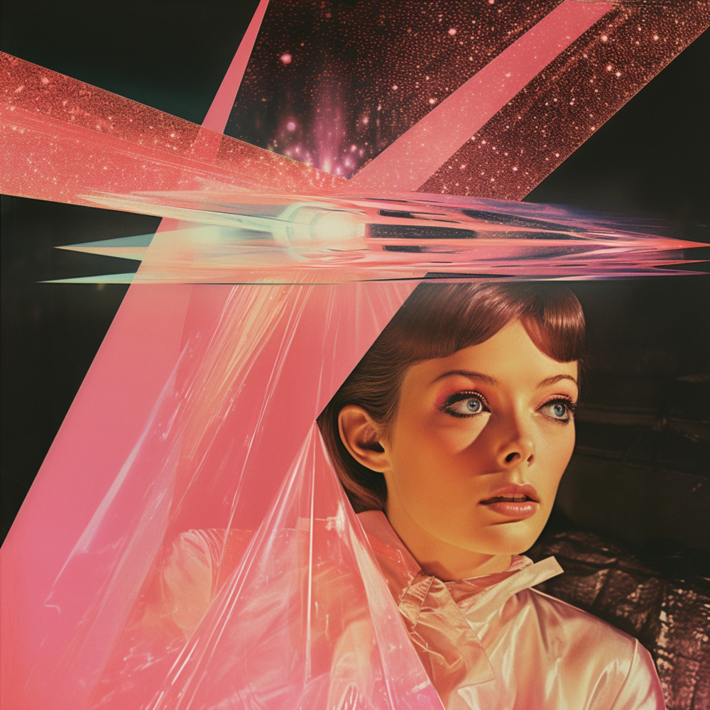 Prismatic Space Babe Collage Art à Samantha Hearn
