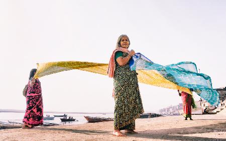 Drying sarees