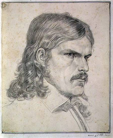 Portrait of Friedrich Ruckert (1788-1866) 1816 (paper on pencil) à Samuel Amsler