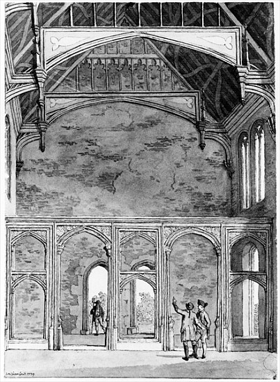 South West End of Great Hall at Eltham à Samuel Hieronymous Grimm