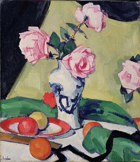 Still Life with Japanese Jar and Roses, c.1919 à Samuel John Peploe