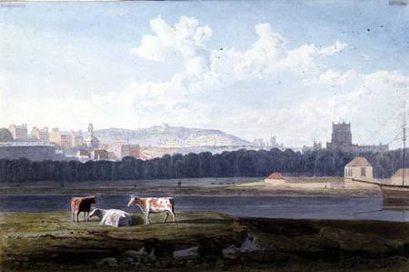 View Across the Floating Harbour, with St. George's, Brandon Hill, the Cathedral à Samuel R.W.S. Jackson