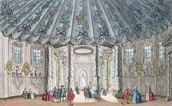 Interior View of the elegant music room in Vauxhall Gardens; engraved by H. Roberts à Samuel Wale