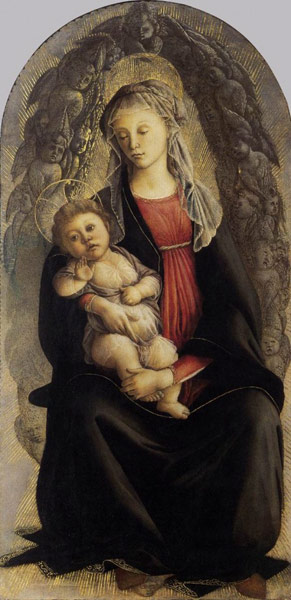 Madonne avec l'enfant et un Glorie à Sandro Botticelli