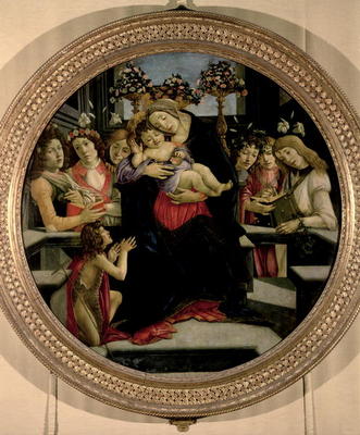 Madonna and Child with Angels and St. John the Baptist à Sandro Botticelli