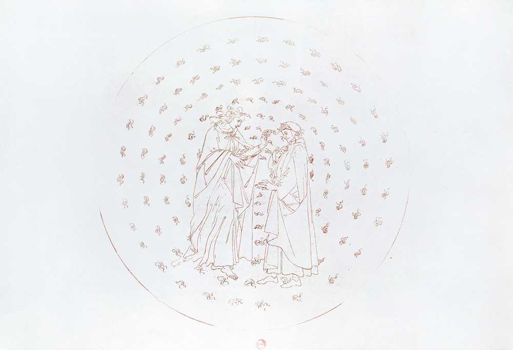 Dante and Beatrice from 'The Divine Comedy' by Dante Alighieri (1265-1321) à Sandro Botticelli
