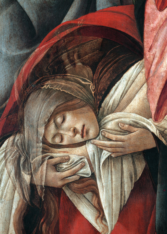 Lamentation over the Dead Christ, detail of Mary Magdalene à Sandro Botticelli